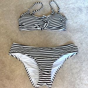 Striped bikini bathing suit